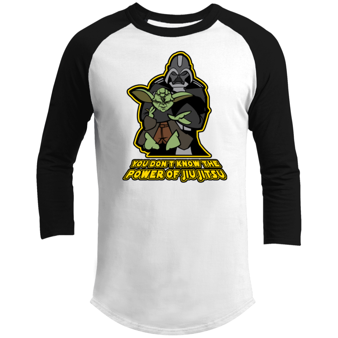 Artichoke Fight Gear Custom Design #20. You Don't Know the Power of Jiu Jitsu. 3/4 Raglan Sleeve Shirt