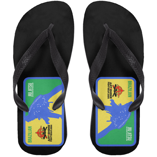 Artichoke Fight Gear Custom Design #13. BJJ, The New National Pastime. Adult Flip Flops