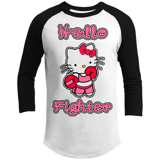 Artichoke Fight Gear Custom Design #11. Hello Fighter. 3/4 Raglan Sleeve Shirt