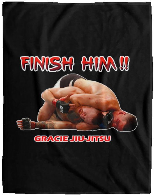 AFG Custom Design #08. FINISH HIM! Cozy Plush Fleece Blanket - 60x80