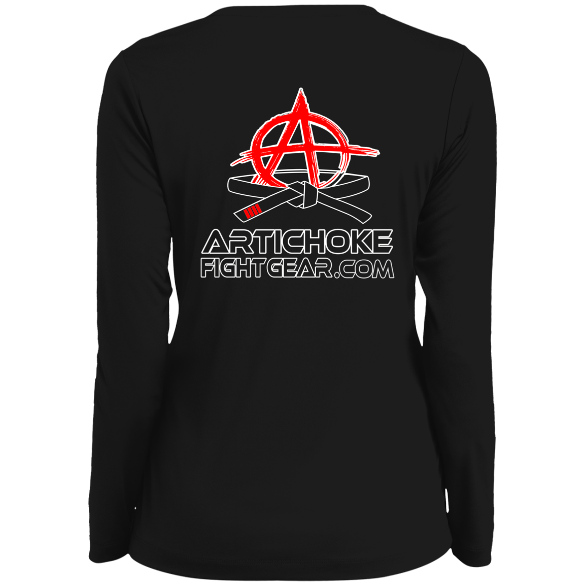 Artichoke Fight Gear Custom Design #15. Proper Quitter. Ladies' Moisture-Wicking Long Sleeve V-Neck Tee