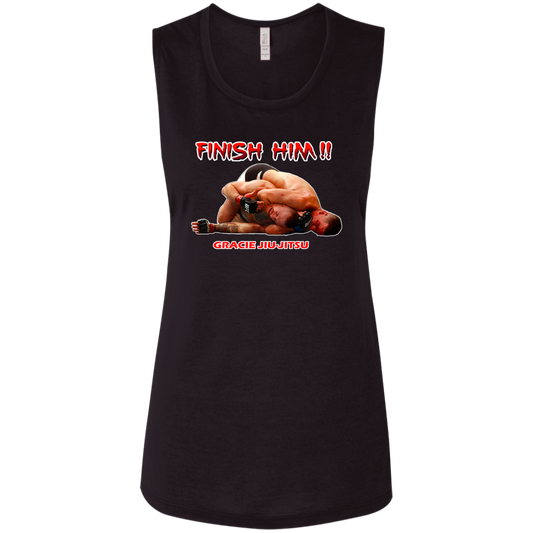 AFG Custom Design #08. FINISH HIM! Ladies' Flowy Muscle Tank