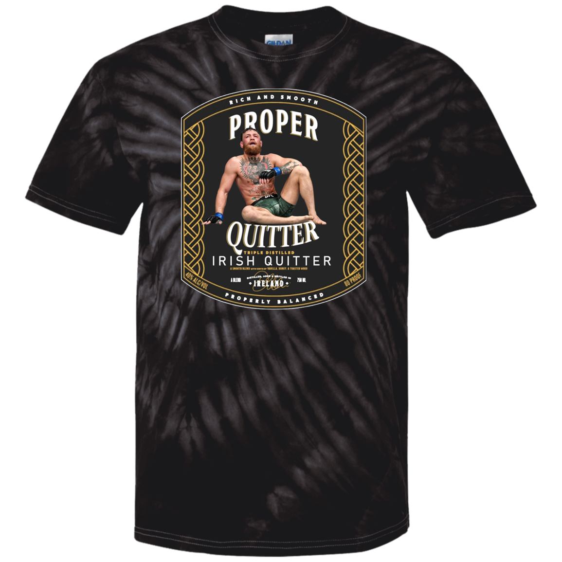 Artichoke Fight Gear Custom Design #15. Proper Quitter. 100% Cotton Tie Dye T-Shirt