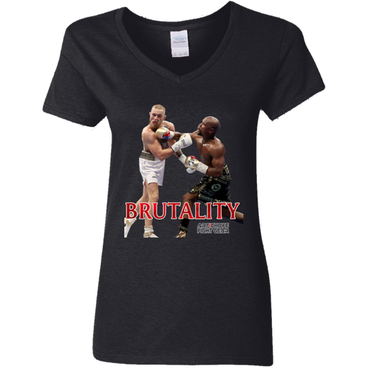 Artichoke Fight Gear Custom Design #5. Brutality! Ladies' 5.3 oz. V-Neck T-Shirt