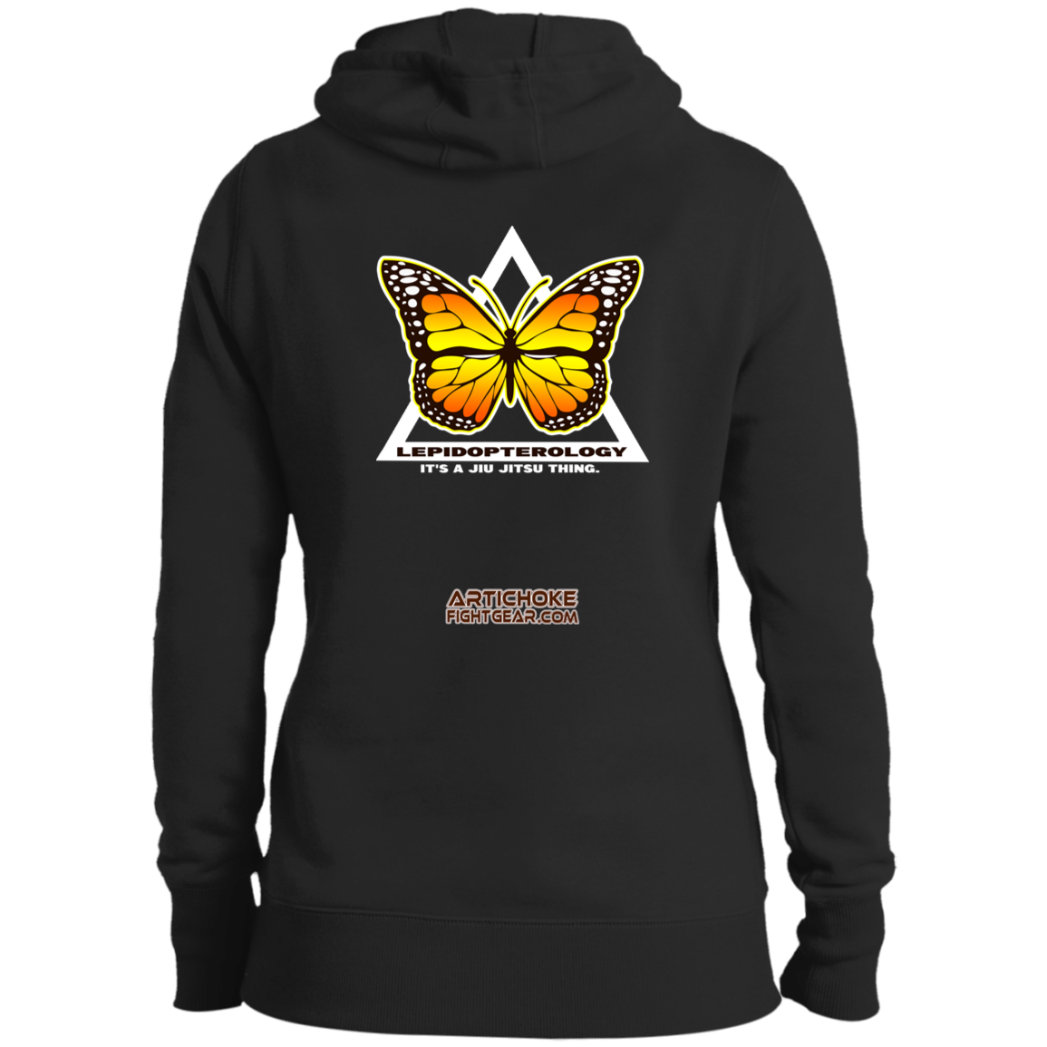 Artichoke Fight Gear Custom Design #6. Lepidopterology (Study of butterflies). Butterfly Guard. Ladies' Pullover Hooded Sweatshirt