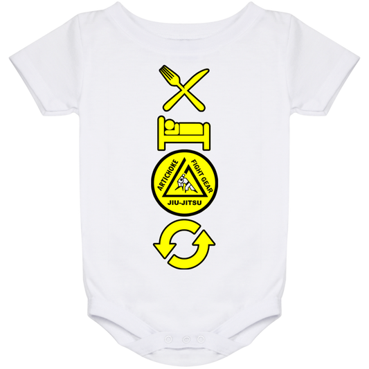 Artichoke Fight Gear Custom Design #9. EAT. SLEEP. JIU JITSU. REPEAT. Baby Onesie 24 Month