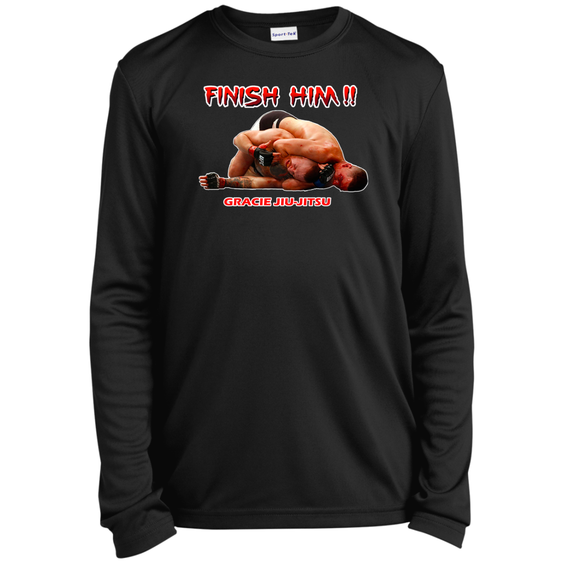 Artichoke Fight Gear Custom Design #8. Finish Him! Youth Long Sleeve Performance Tee