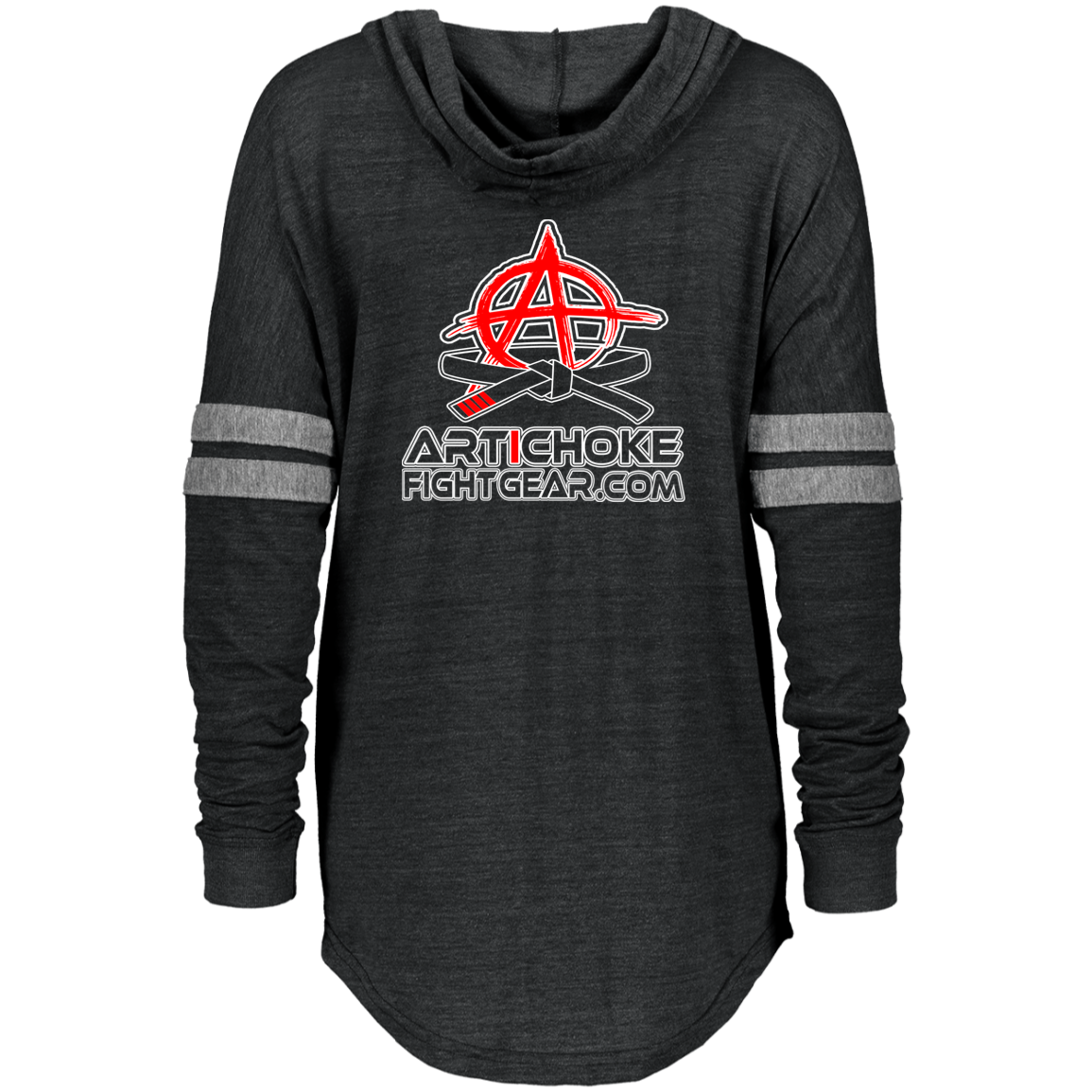 Artichoke Fight Gear Custom Design #15. Proper Quitter. Ladies Hooded Low Key Pullover