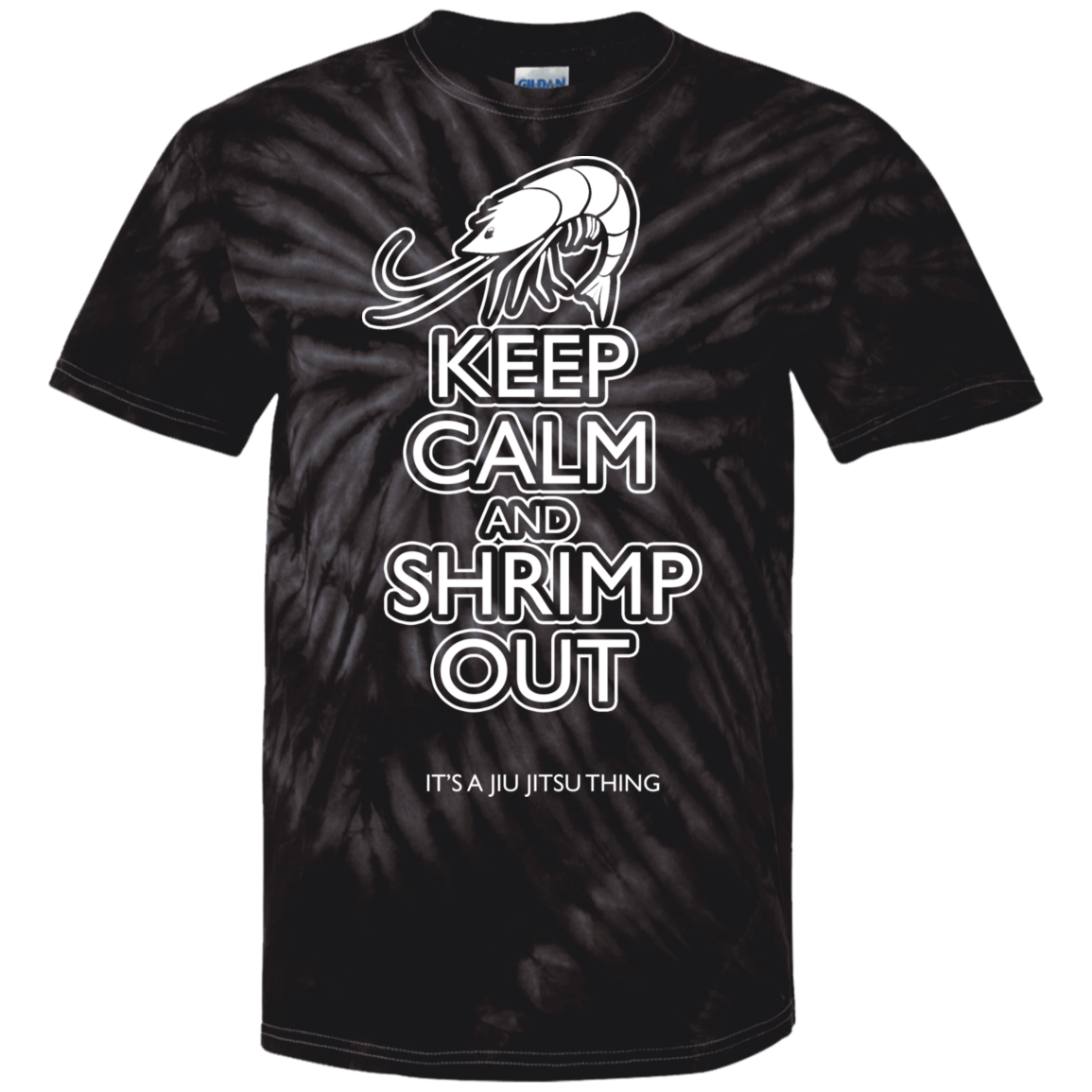 Artichoke Fight Gear Custom Design #12. Keep Calm and Shrimp Out. 100% Cotton Tie Dye T-Shirt