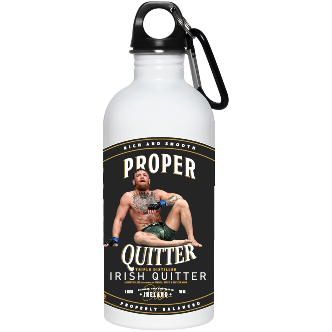 Artichoke Fight Gear Custom Design #15. Proper Quitter. 20 oz. Stainless Steel Water Bottle