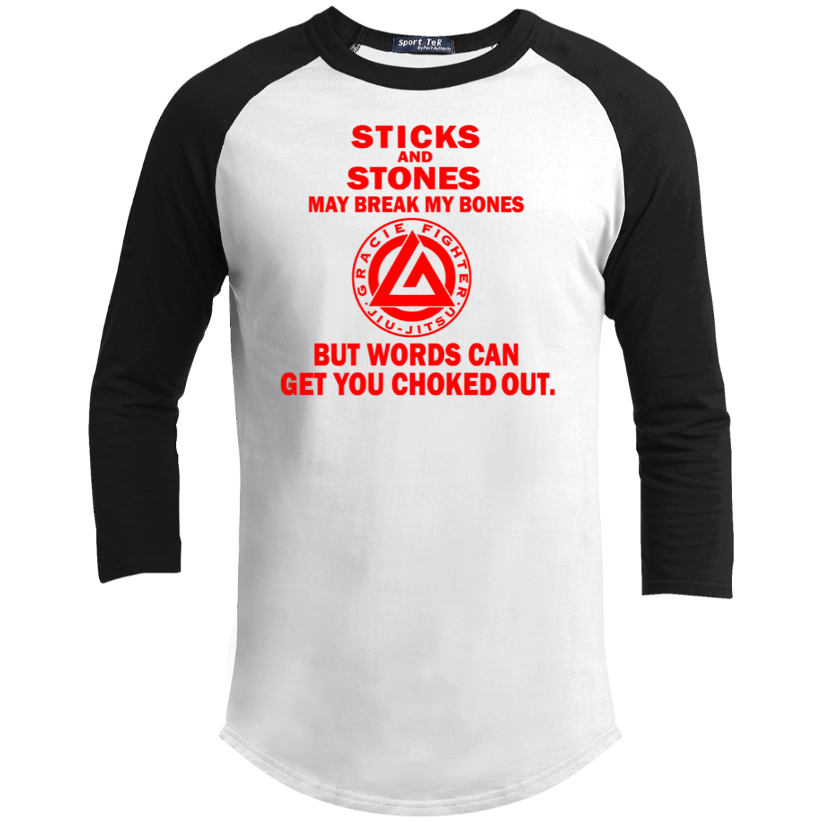 Artichoke Fight Gear Custom Design #19. Sticks and Stones. Youth 3/4 Raglan Sleeve Shirt