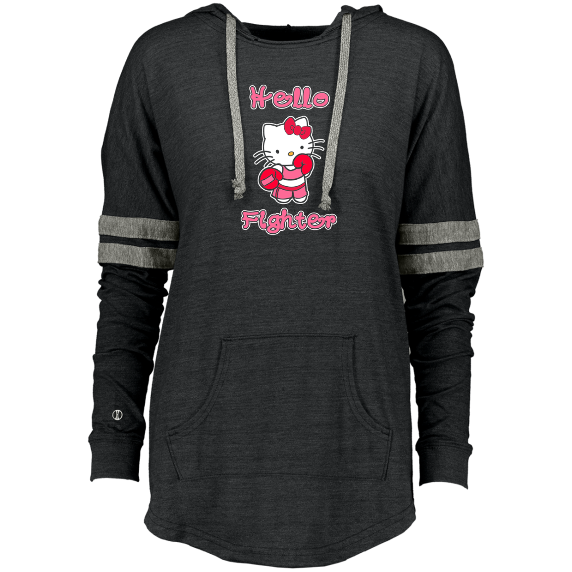 Artichoke Fight Gear Custom Design #11. Hello Fighter. Ladies Hooded Low Key Pullover