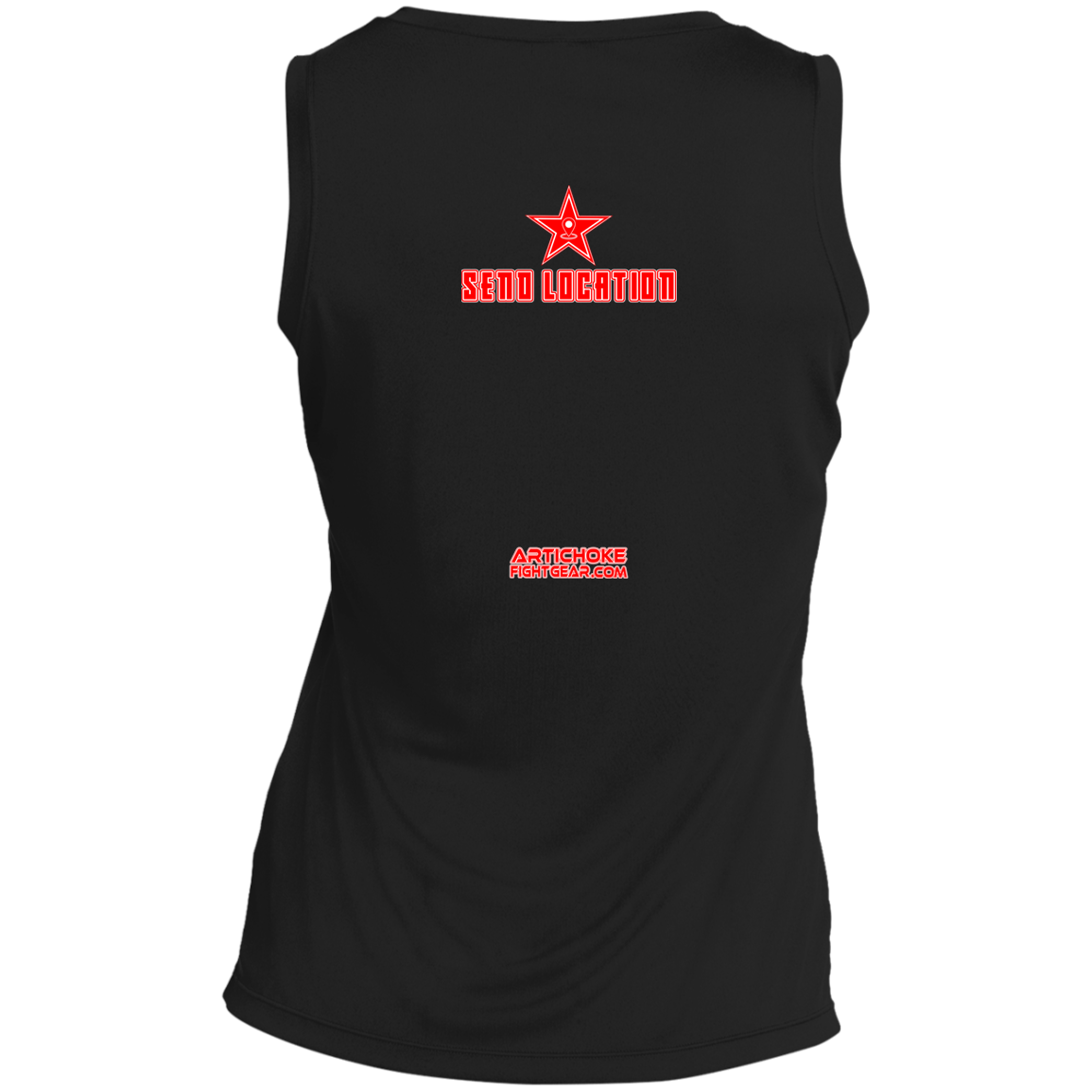 Artichoke Fight Gear Custom Design #17. SEND LOCATION. Ladies' Sleeveless V-Neck Performance Tee