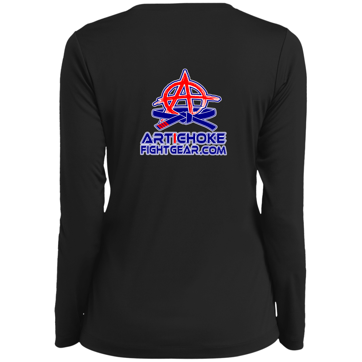 Artichoke Fight Gear Custom Design #4. MLB style BJJ. Ladies’ Long Sleeve Performance V-Neck Tee