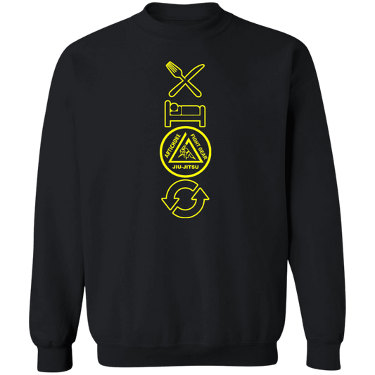 Artichoke Fight Gear Custom Design #9. EAT. SLEEP. JIU JITSU. REPEAT. Crewneck Pullover Sweatshirt