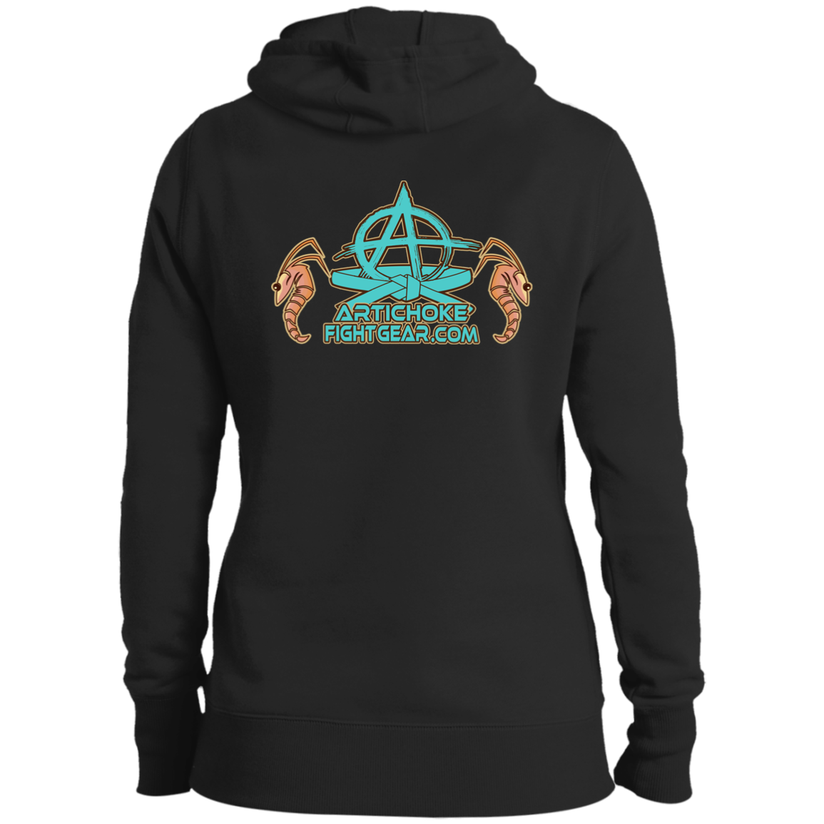 Artichoke Fight Gear Custom Design #18. Shrimpin ain't Easy. Ladies' Pullover Hooded Sweatshirt