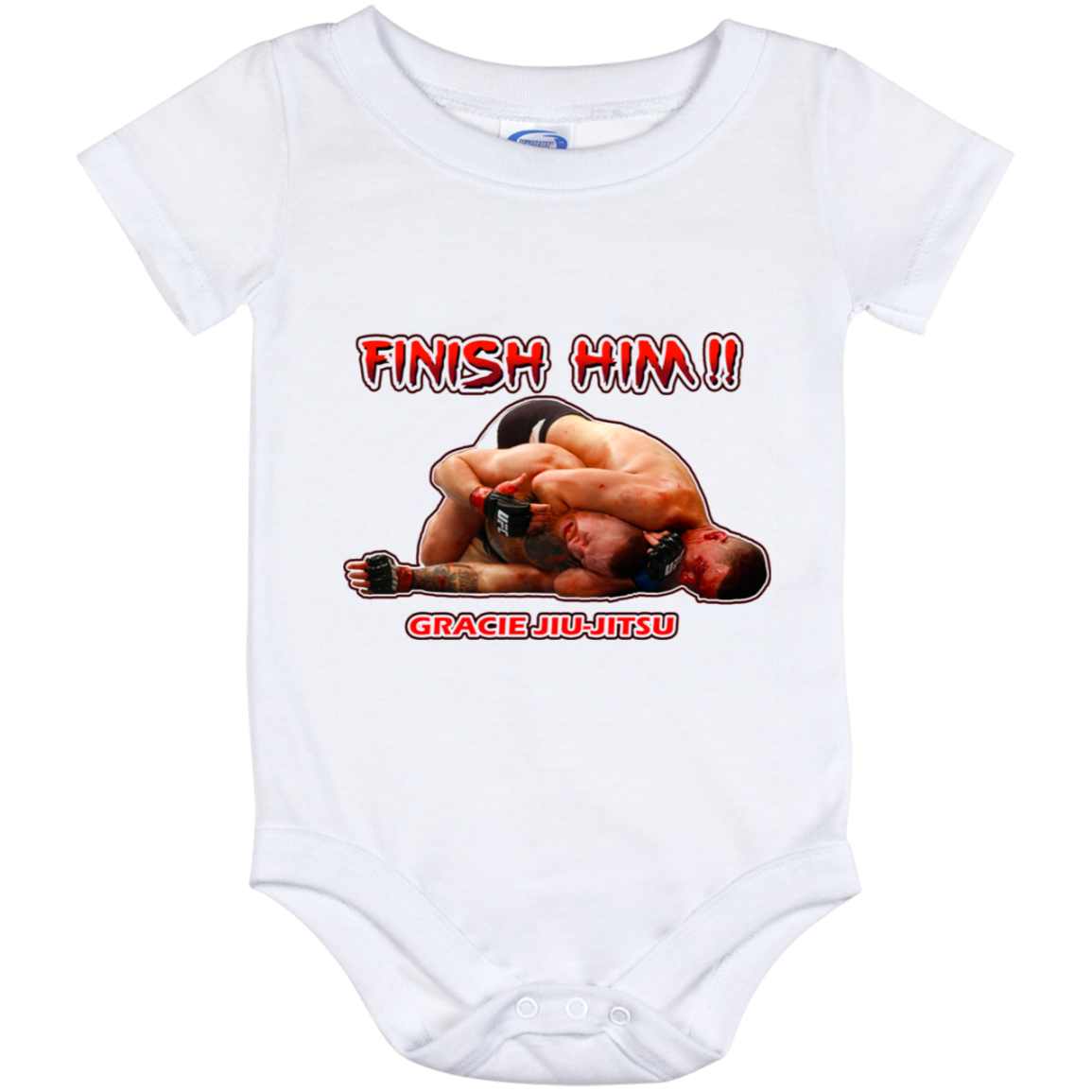 Artichoke Fight Gear Custom Design #8. Finish Him! Baby Onesie 12 Month