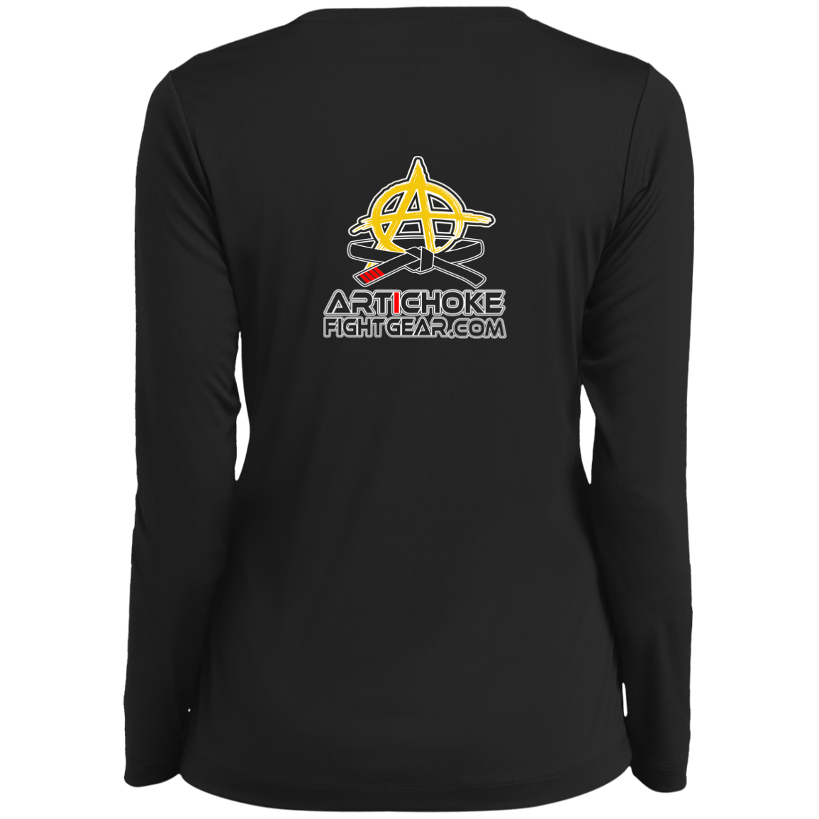 Artichoke Fight Gear Custom Design #2. USE ARMBARS. Ladies’ Long Sleeve Performance V-Neck Tee