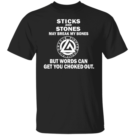 Artichoke Fight Gear Custom Design #19. Sticks and Stones. 100% Cotton T-Shirt