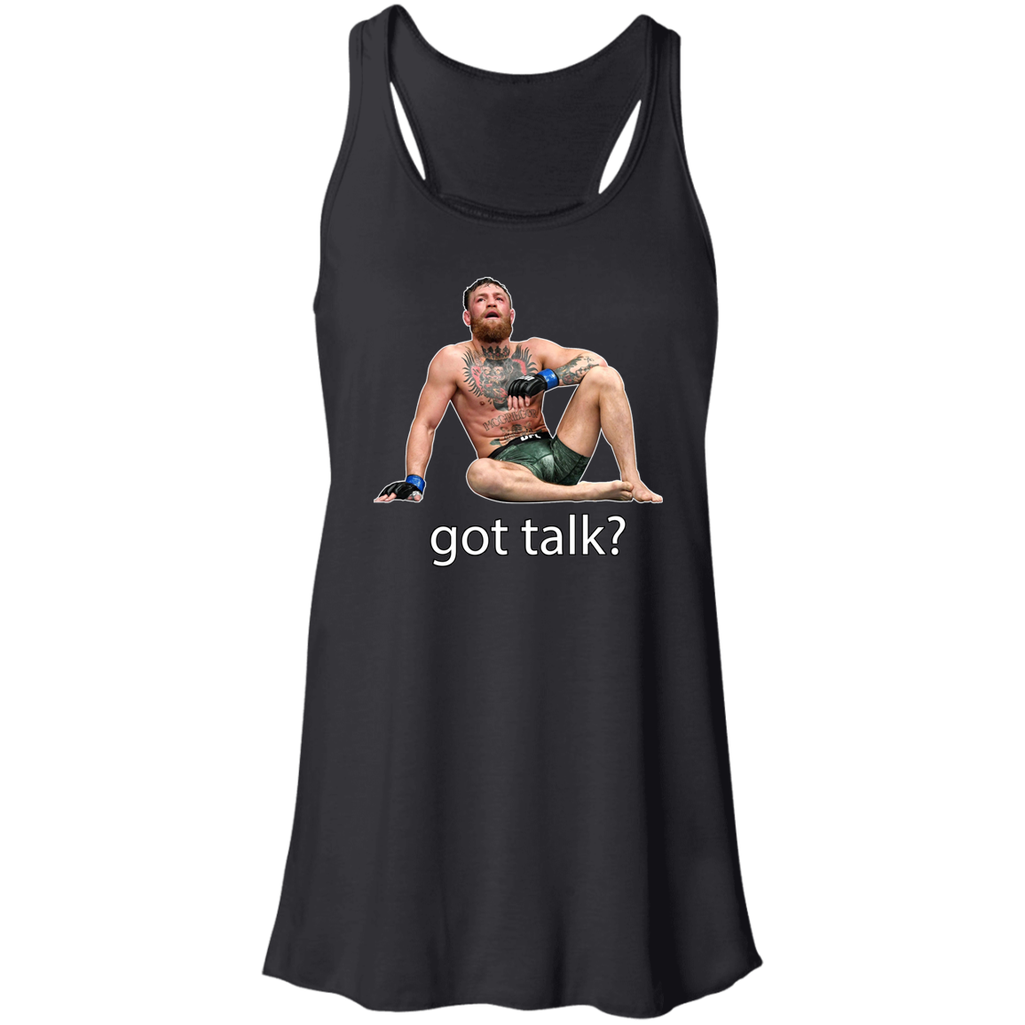 Artichoke Fight Gear Custom Design #10. Got Talk? Flowy Racerback Tank