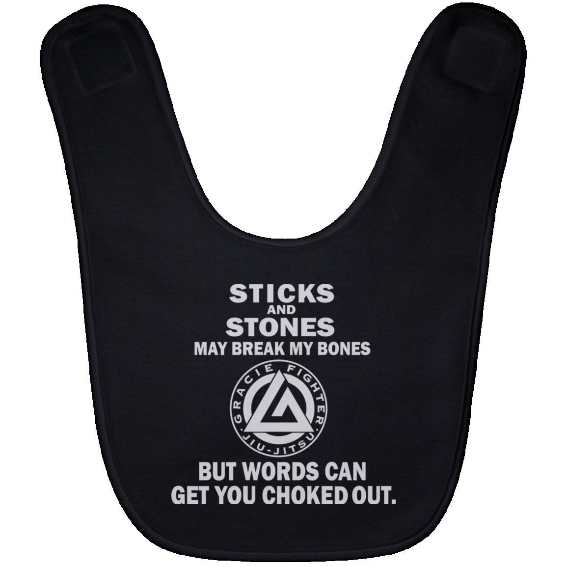 Artichoke Fight Gear Custom Design #19. Sticks and Stones. Baby Bib