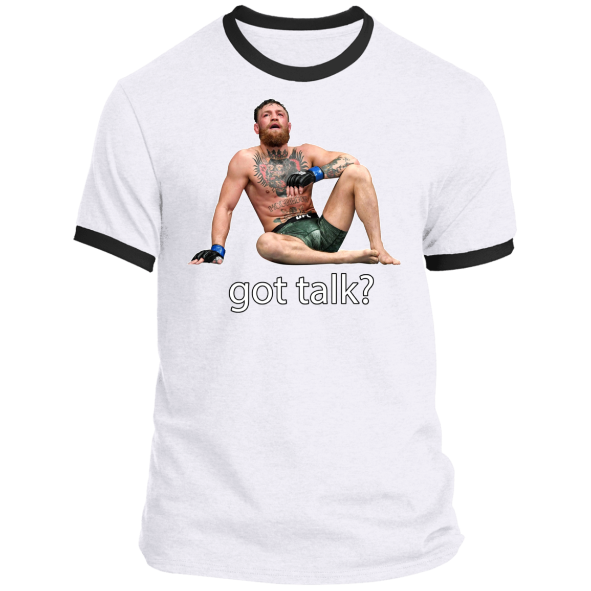 Artichoke Fight Gear Custom Design #10. Got Talk? Ringer Tee