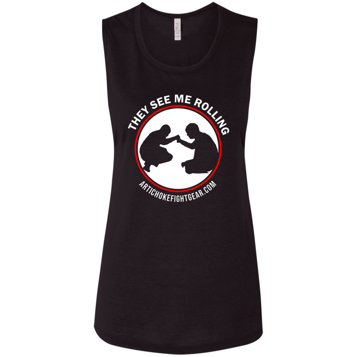 Artichoke Fight Gear Custom Design #16. They See Me Rolling. Ladies' Flowy Muscle Tank