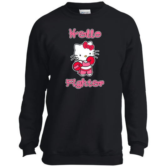 Artichoke Fight Gear Custom Design #11. Hello Fighter. Youth Crewneck Sweatshirt