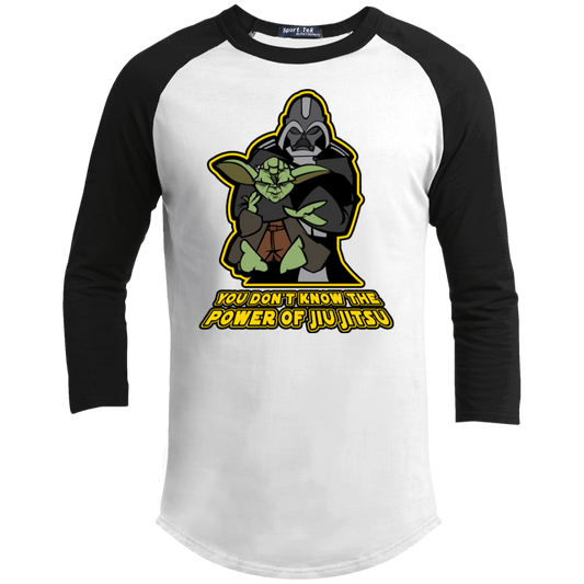 Artichoke Fight Gear Custom Design #20. You Don't Know the Power of Jiu Jitsu. Youth 3/4 Raglan Sleeve Shirt