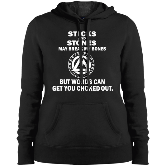 Artichoke Fight Gear Custom Design #19. Sticks and Stones. Ladies' Pullover Hooded Sweatshirt