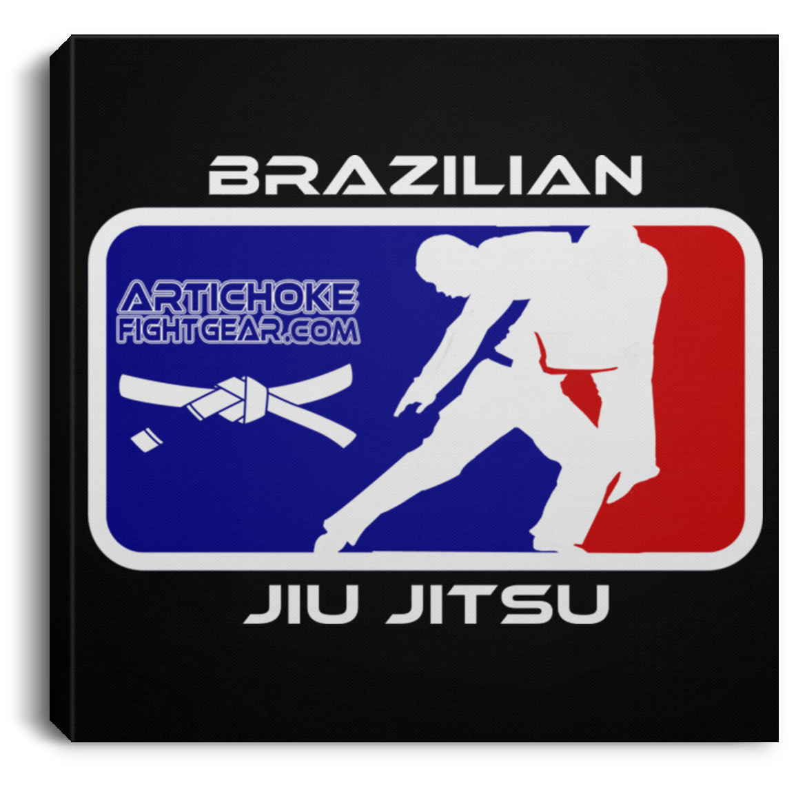 Artichoke Fight Gear Custom Design #4. MLB style BJJ. Square Canvas .75in Frame