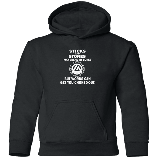 Artichoke Fight Gear Custom Design #19. Sticks and Stones. Youth Pullover Hoodie