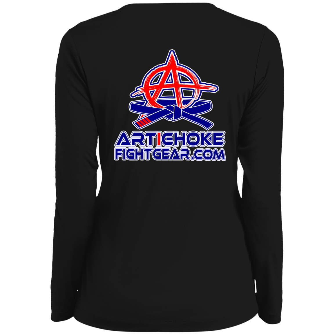 Artichoke Fight Gear Custom Design #4. MLB style BJJ. Ladies' Moisture-Wicking Long Sleeve V-Neck Tee