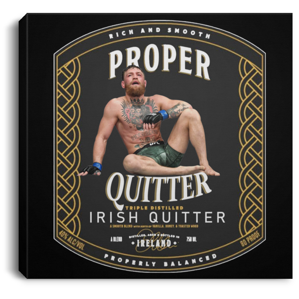 Artichoke Fight Gear Custom Design #15. Proper Quitter. Square Canvas .75in Frame