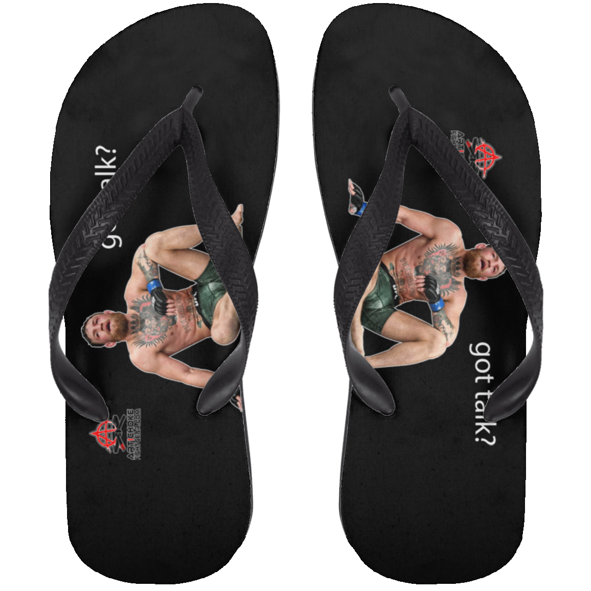 Artichoke Fight Gear Custom Design #10. Got Talk? Adult Flip Flops