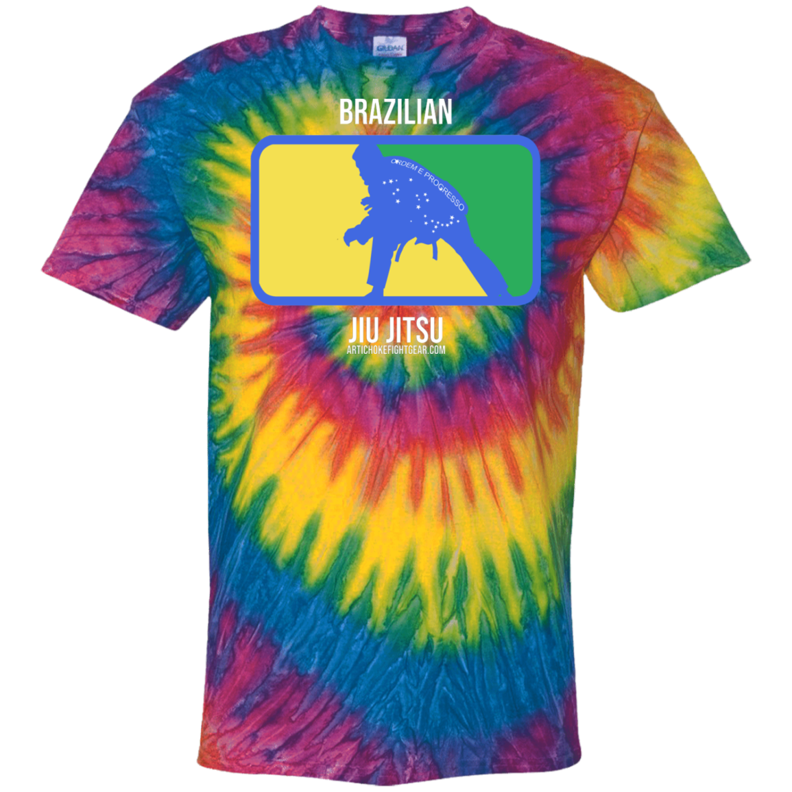 Artichoke Fight Gear Custom Design #13. BJJ, The New National Pastime. 100% Cotton Tie Dye T-Shirt