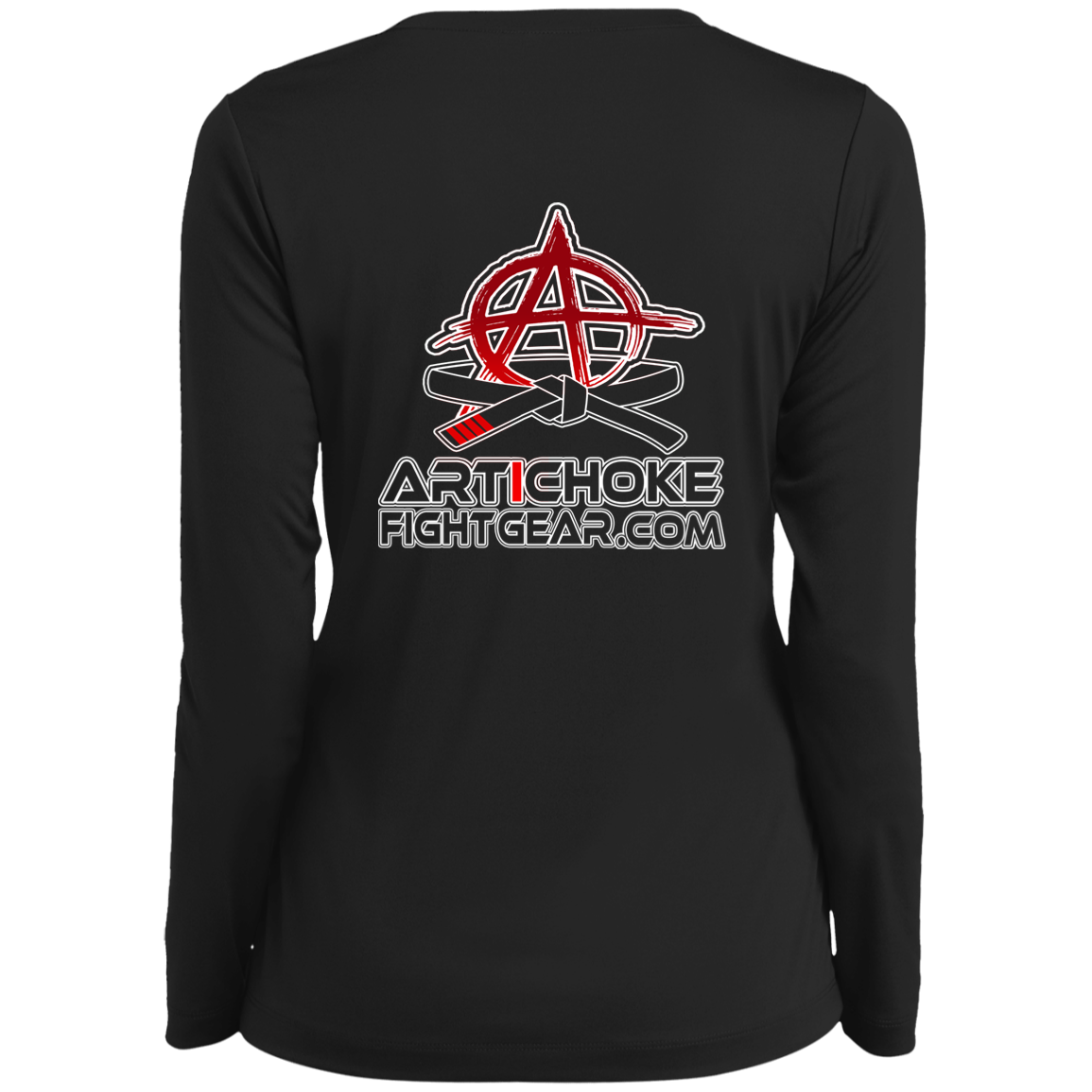 AFG Custom Design #08. FINISH HIM! Ladies’ Long Sleeve Performance V-Neck Tee