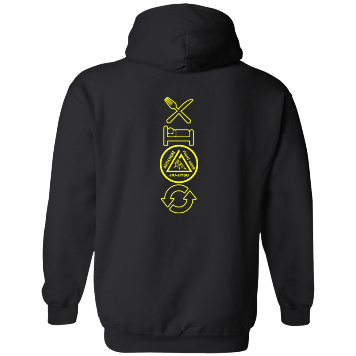 Artichoke Fight Gear Custom Design #9. EAT. SLEEP. JIU JITSU. REPEAT. Zip Up Hooded Sweatshirt