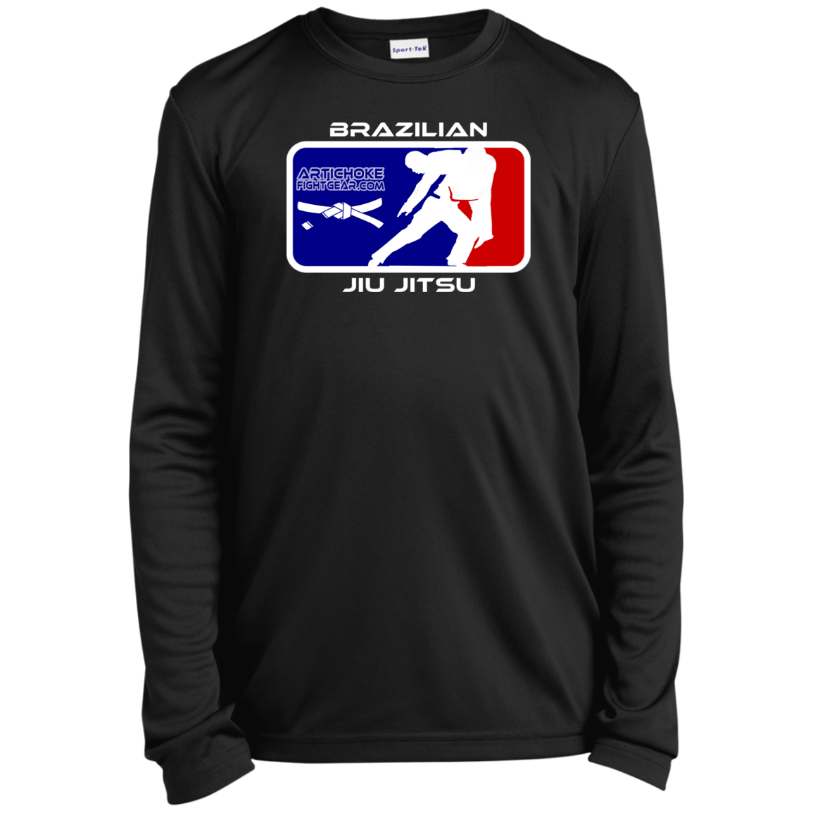 Artichoke Fight Gear Custom Design #4. MLB style BJJ. Youth Long Sleeve 100% Polyester