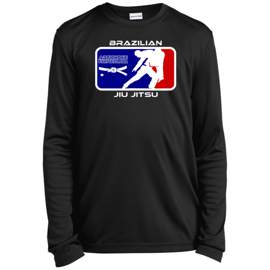 Artichoke Fight Gear Custom Design #4. MLB style BJJ. Youth Long Sleeve 100% Polyester