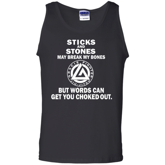 Artichoke Fight Gear Custom Design #19. Sticks and Stones. 100% Cotton Tank Top