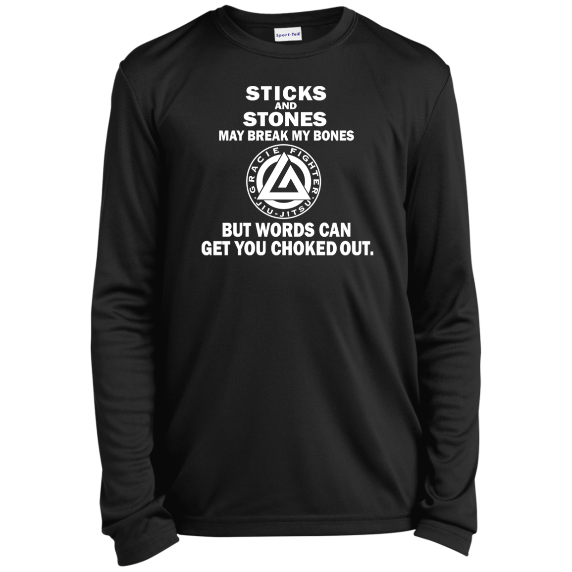 Artichoke Fight Gear Custom Design #19. Sticks and Stones. Youth Long Sleeve Performance Tee