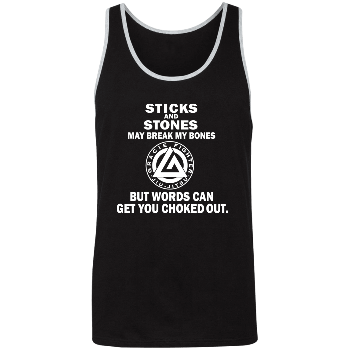 Artichoke Fight Gear Custom Design #19. Sticks and Stones. Unisex 2-Tone Tank Top