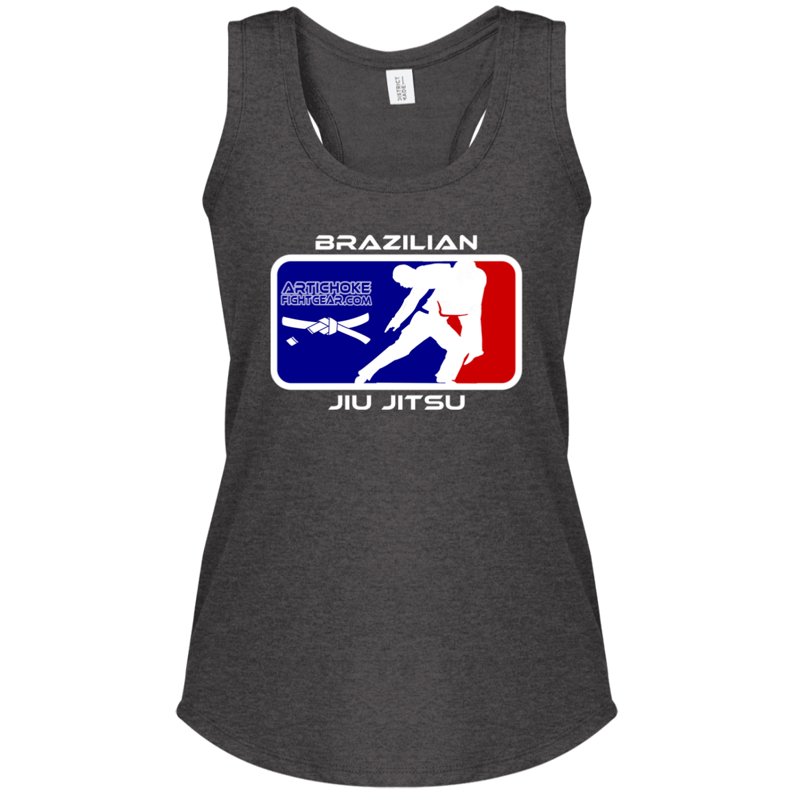 Artichoke Fight Gear Custom Design #4. MLB style BJJ. Ladies' Tri Racerback Tank