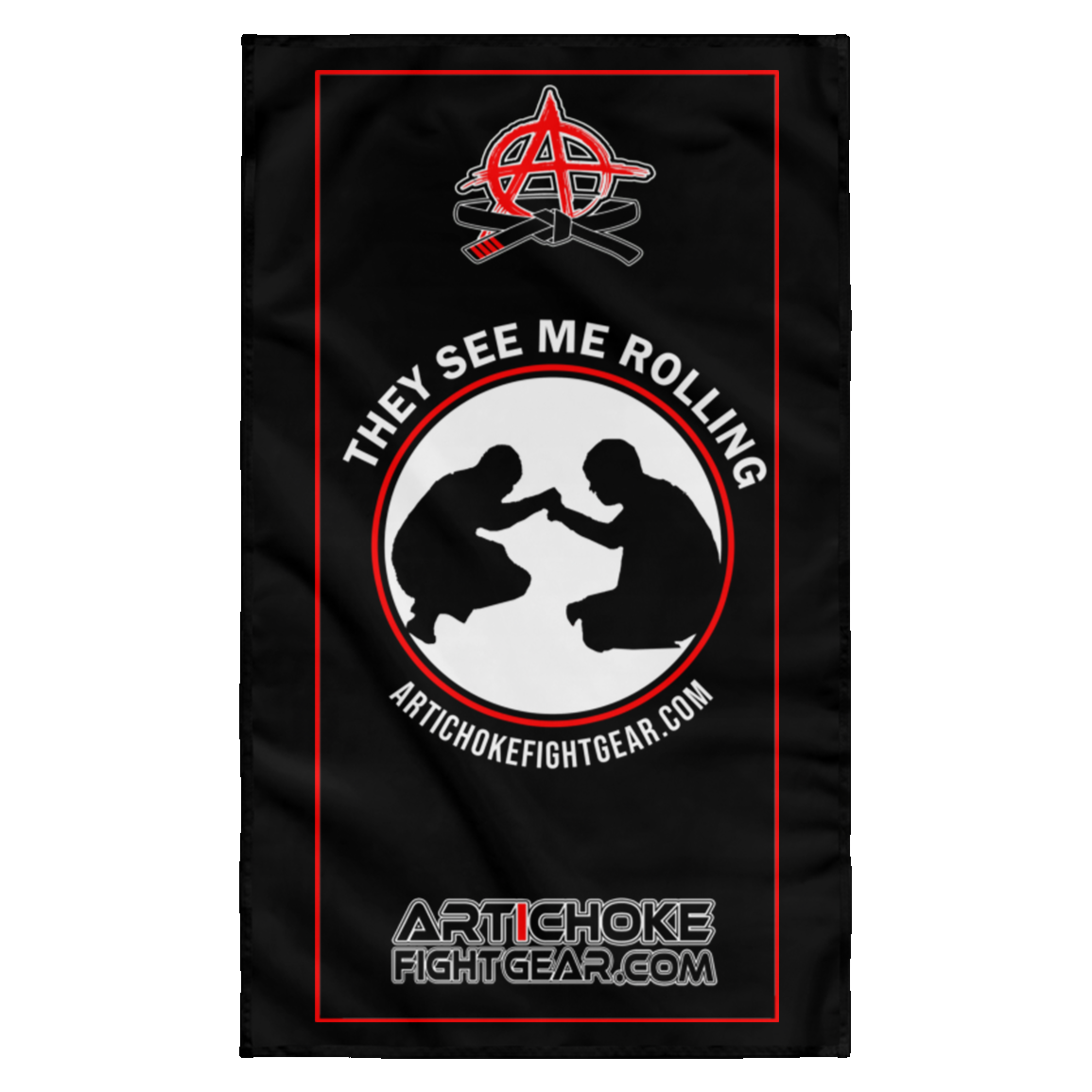 Artichoke Fight Gear Custom Design #16. They See Me Rolling. Wall Flag