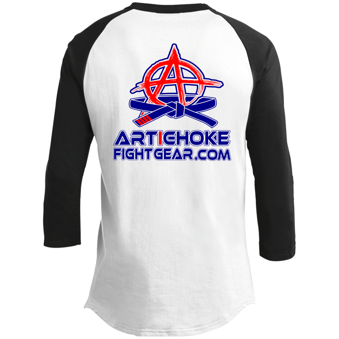 Artichoke Fight Gear Custom Design #4. MLB style BJJ. 3/4 Raglan Sleeve Shirt