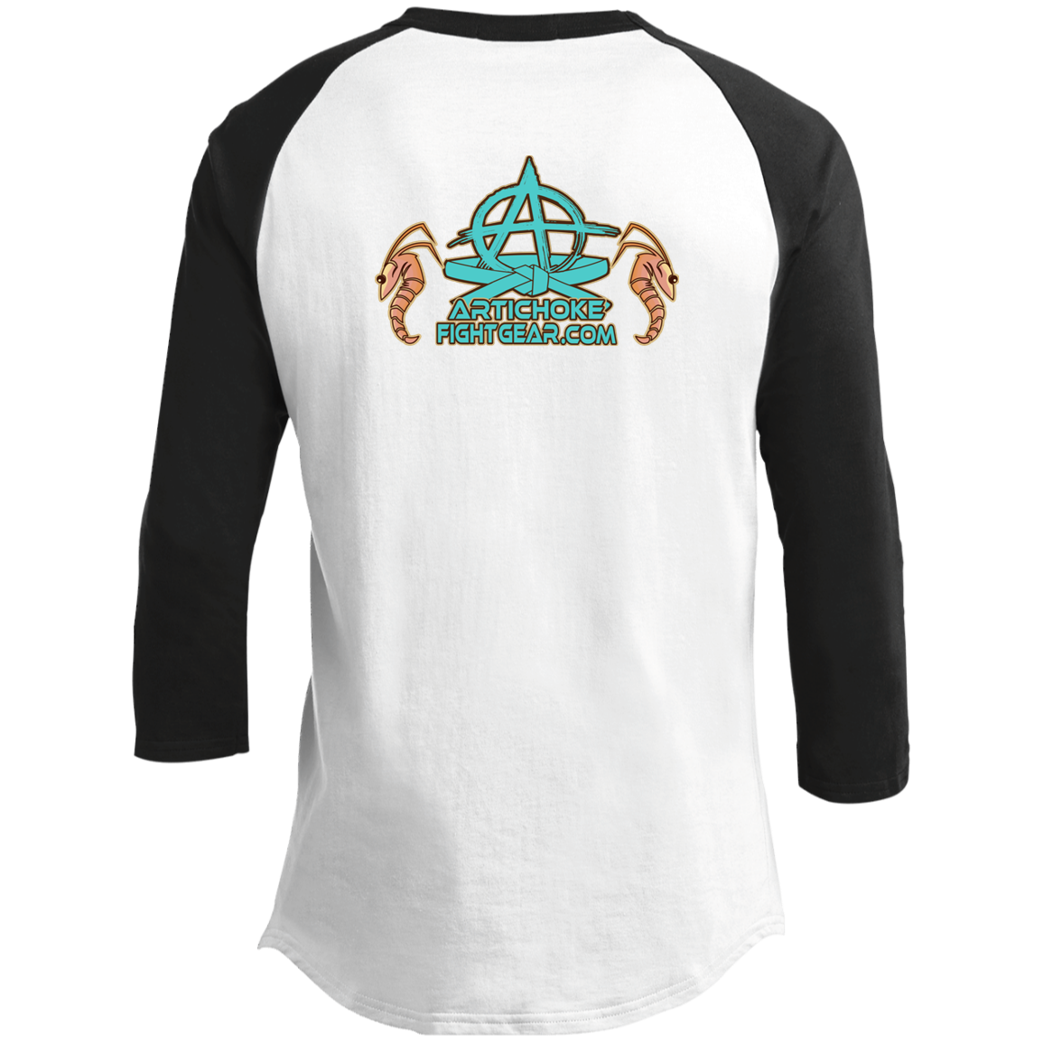 Artichoke Fight Gear Custom Design #18. Shrimpin ain't Easy. Youth 3/4 Raglan Sleeve Shirt