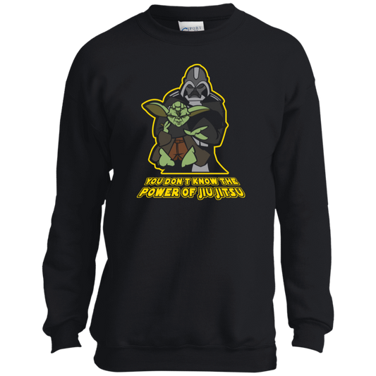 Artichoke Fight Gear Custom Design #20. You Don't Know the Power of Jiu Jitsu. Youth Crewneck Sweatshirt