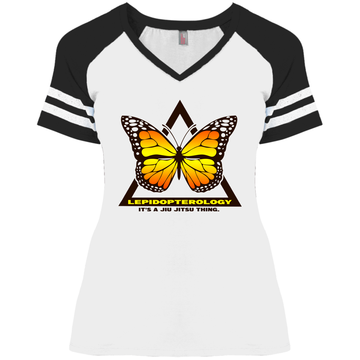 Artichoke Fight Gear Custom Design #6. Lepidopterology (Study of butterflies). Butterfly Guard. Ladies' Game V-Neck T-Shirt