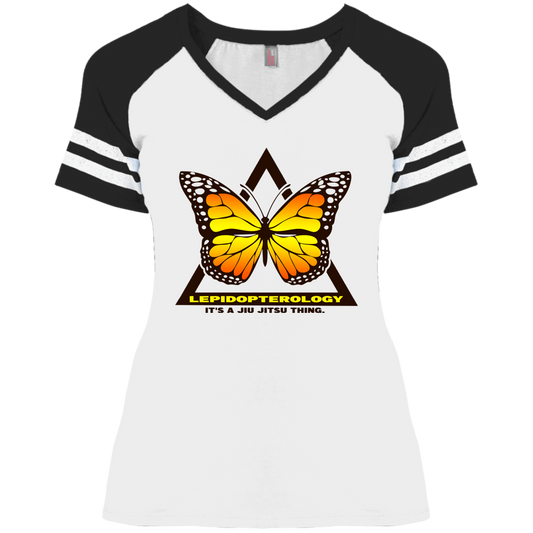 Artichoke Fight Gear Custom Design #6. Lepidopterology (Study of butterflies). Butterfly Guard. Ladies' Game V-Neck T-Shirt